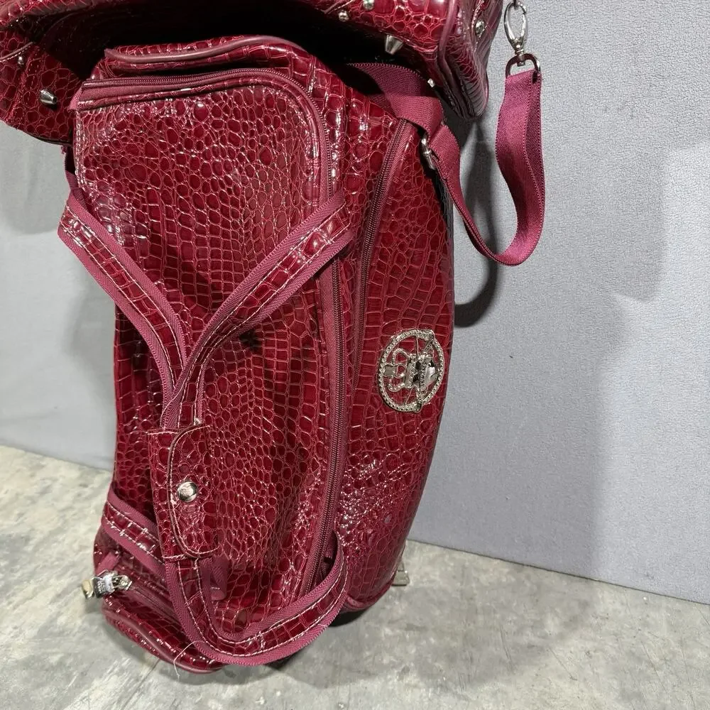 Kathy Van Zeeland Red Croco PVC 2 Piece Luggage Carry On Suitcase & Duffel Bag